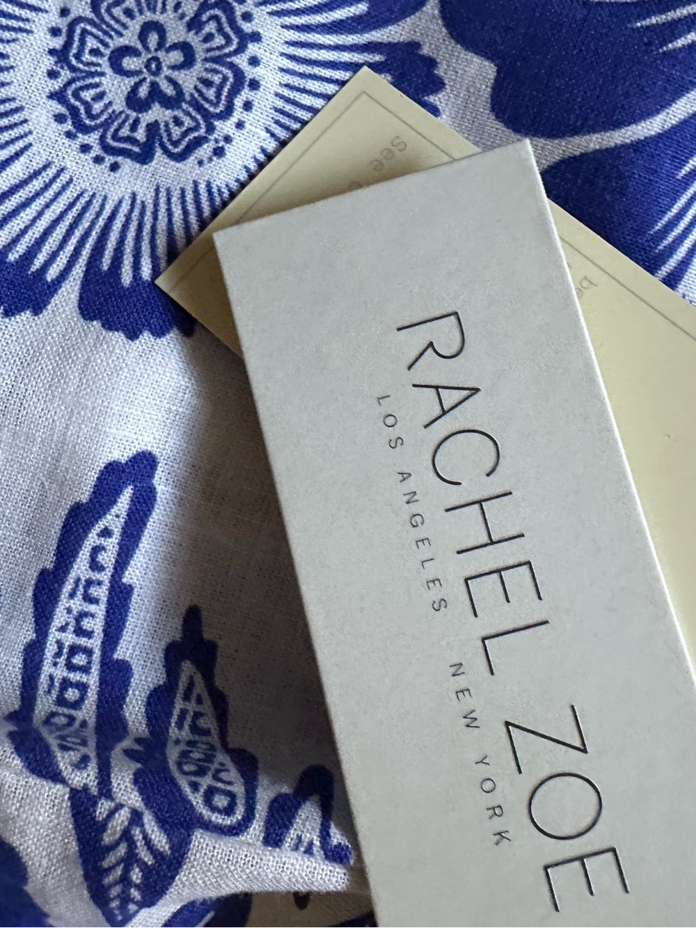 NWT Rachel Zoe Linen Blend Palazzo Pants Blue White Floral Coastal Boho Sz S - Picture 8 of 15